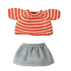 ENSEMBLE DE VETEMENTS PULL ET JUPE POUR GRANDE SOEUR SOURIS BIG SISTER MAILEG