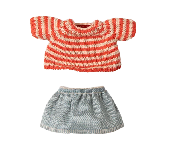 ENSEMBLE DE VETEMENTS PULL ET JUPE POUR GRANDE SOEUR SOURIS BIG SISTER MAILEG