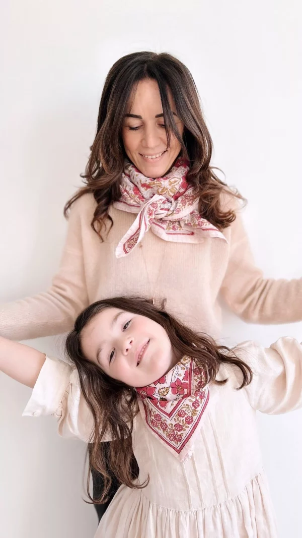 grand foulard 100cm rose