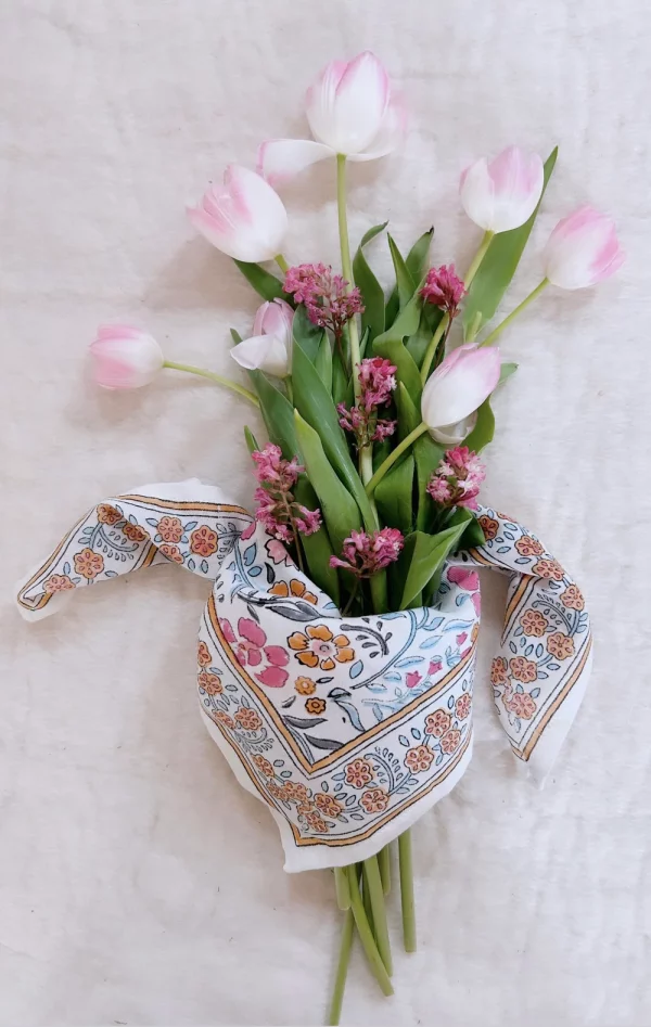 Grand foulard rose