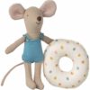SOURIS PETITE SOEUR ET SA BOUEE A POIS MULTICOLORS MAILEG