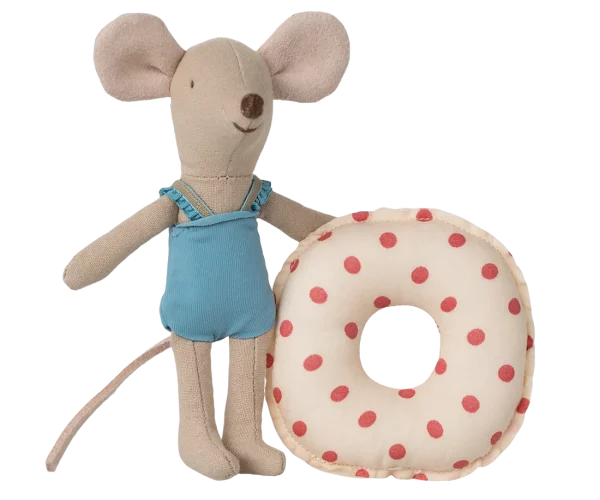 SOURIS PETITE SOEUR ET SA BOUEE A POIS ROUGES MAILEG
