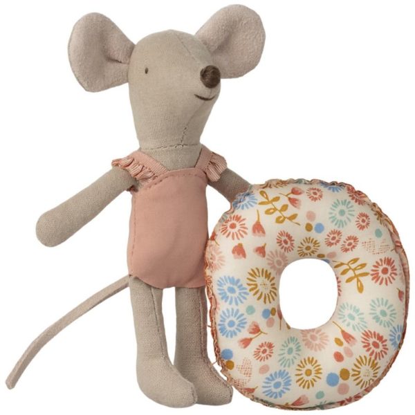 SOURIS PETITE SOEUR ET SA BOUEE A FLEURS MAILEG
