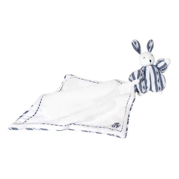 peluche doudou lapin bleu