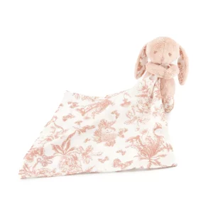 peluche doudou lapin toile de jouy rose