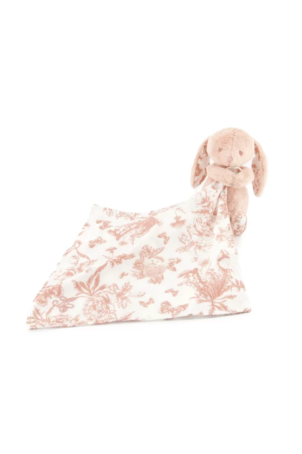 peluche doudou lapin toile de jouy rose