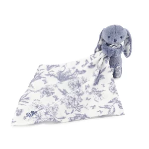 peluche doudou lapin bleu toile de jouy