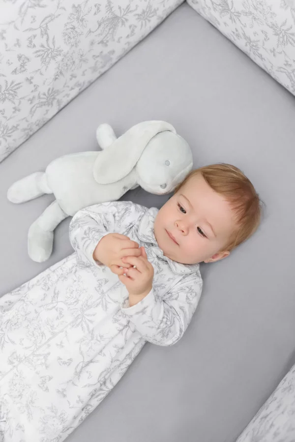 Peluche Lapin 25cm Toile de Jouy Gris – Image 2