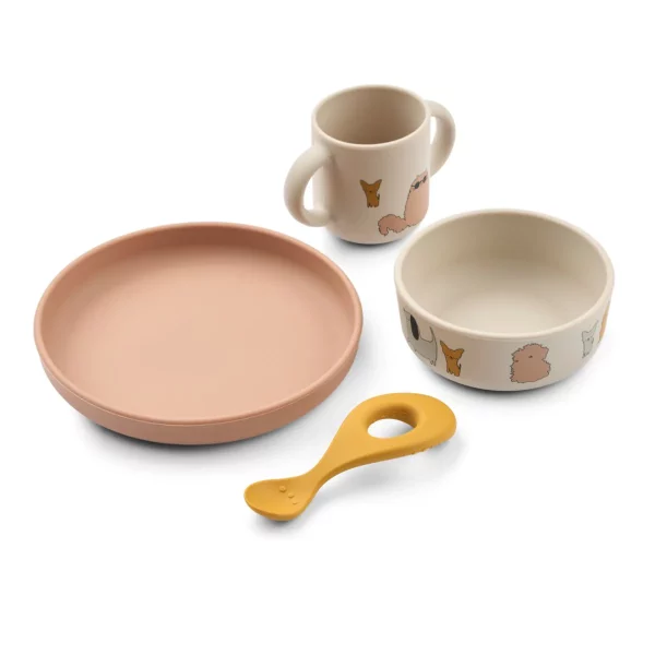 SET DE VAISSELLE VIVI EN SILICONE CATS&DOGS LIEWOOD