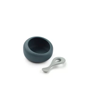set bol et cuillère en silicone whale blue sparia liewood