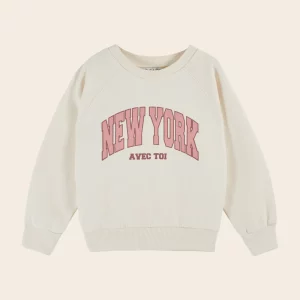 sweatshirt crème new york avec toi emile et ida