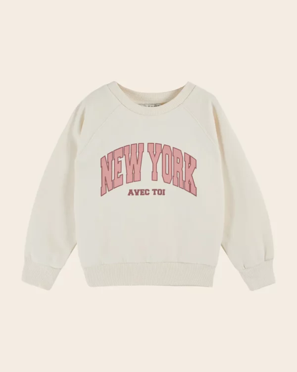 sweatshirt crème new york avec toi emile et ida