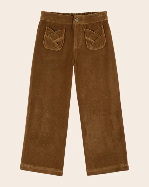PANTALON VELOURS RAS BRONZE POCHES TULIPES EMILE ET IDA