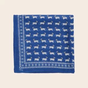 FOULARD EN LAINE TECKELS BLEU 50X50 EMILE ET IDA