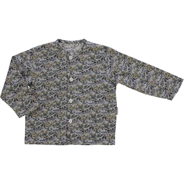 BLOUSE RONCE FLEURI VERT BLEU POUDRE ORGANIC