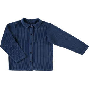 BLOUSE BELLADINE VELOURS COTELE DARK DENIM POUDRE ORGANIC