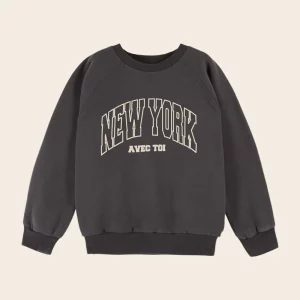 sweatshirt new york avec toi coloris bitume emile et ida