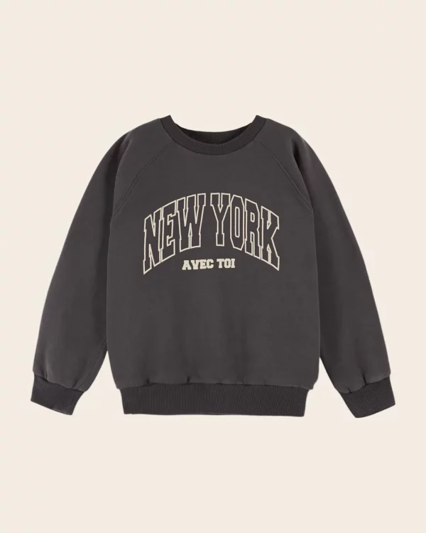 sweatshirt new york avec toi coloris bitume emile et ida