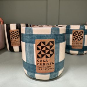 tasse à expresso à damier teal blue casa cubista