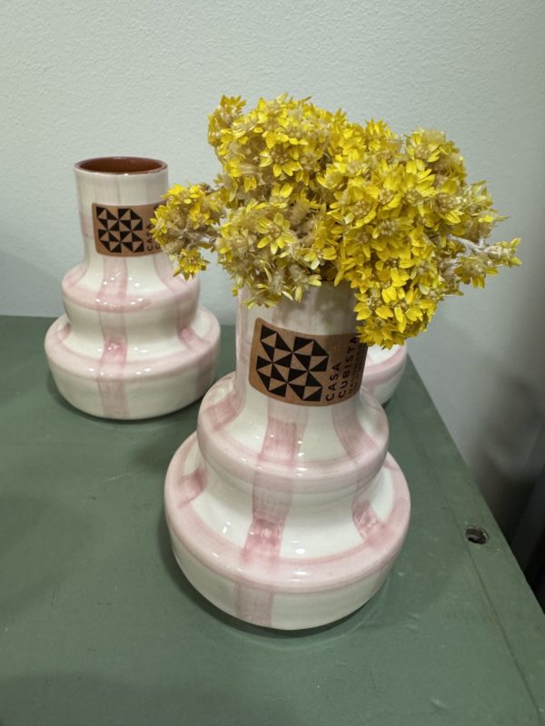 mini vase à étages à damier mauve casa cubista