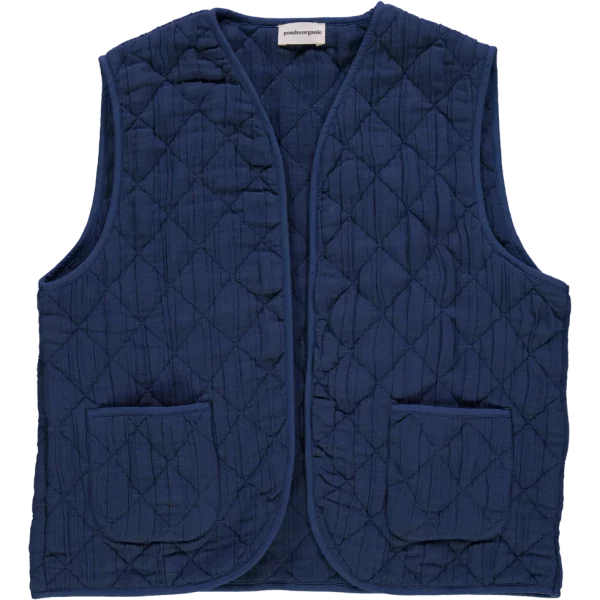 VESTE SANS MANCHE CERCIS DARK DENIM POUDRE ORGANIC