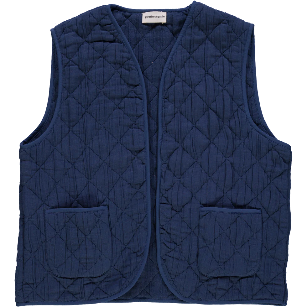 VESTE SANS MANCHE CERCIS DARK DENIM POUDRE ORGANIC