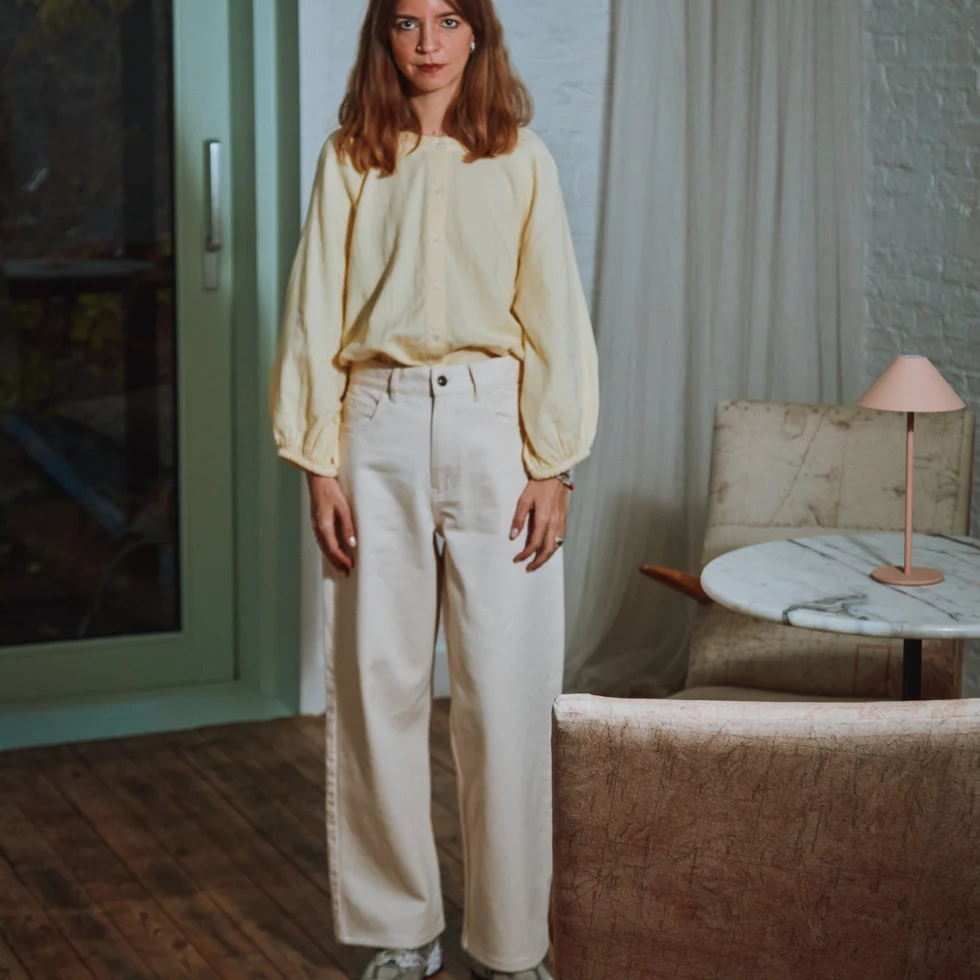 Pantalon Bergerie Denim Ecru – Image 2