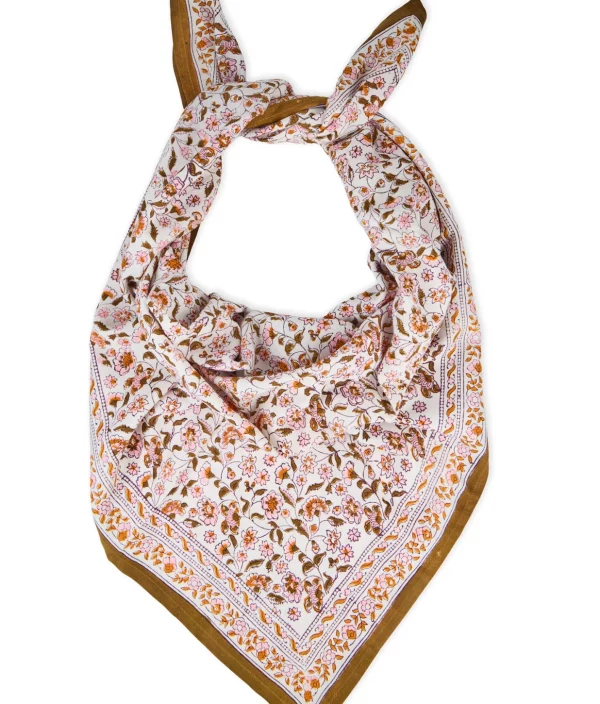 grand foulard femme coloré marron
