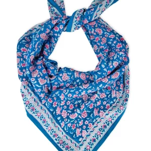 grand foulard coloré bleu femme