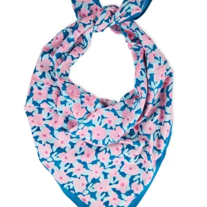 grand foulard bleu coloré femme