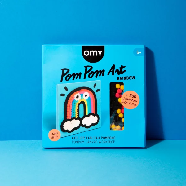 kit pompon arc en ciel enfant