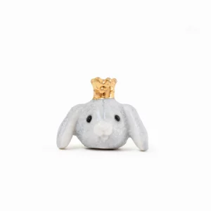 fève porcelaine lapin bélier gris