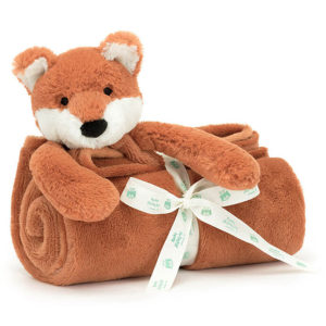doudou peluche renard couverture