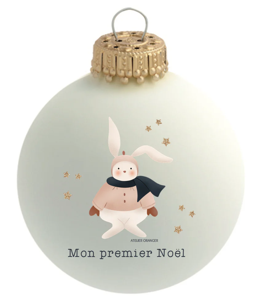 boule de noël lapin sapin