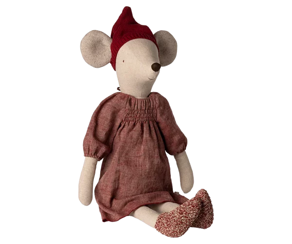 maxi souris de noël rouge