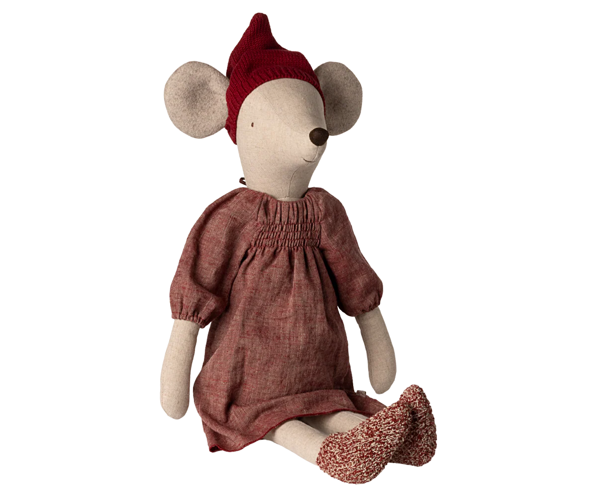 maxi souris de noël rouge