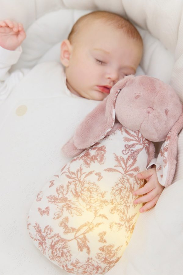 Veilleuse Lapin Toile de Jouy Rose – Image 2