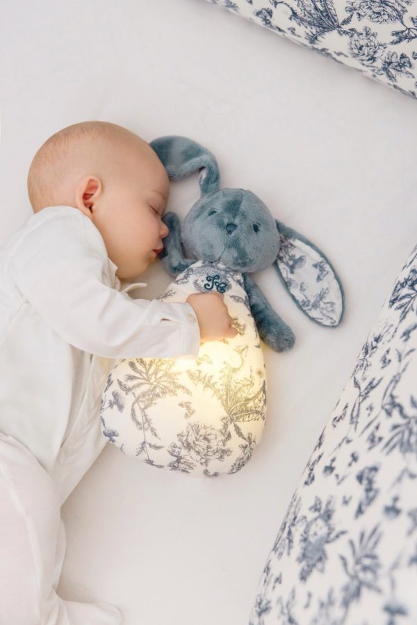 Veilleuse Lapin Toile de Jouy Bleu – Image 2