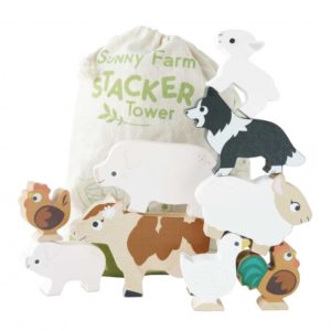 jeu set animaux de la ferme en bois