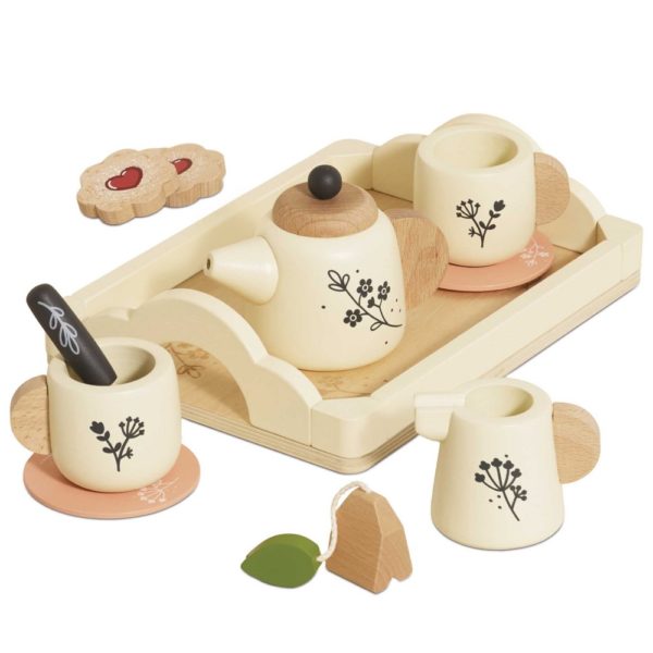 jeu set de service à thé en bois