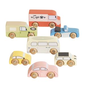 jeu set de voiture vintage en bois