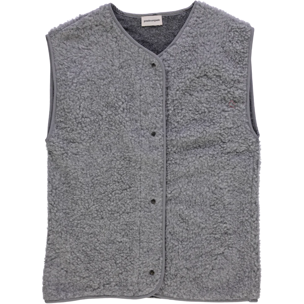 veste sans manches sheep laine grise poudre organic