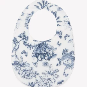bavoir toile de jouy bleu