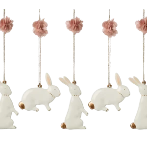 Ornement en métal Lapin de Pâques - 5 pièces