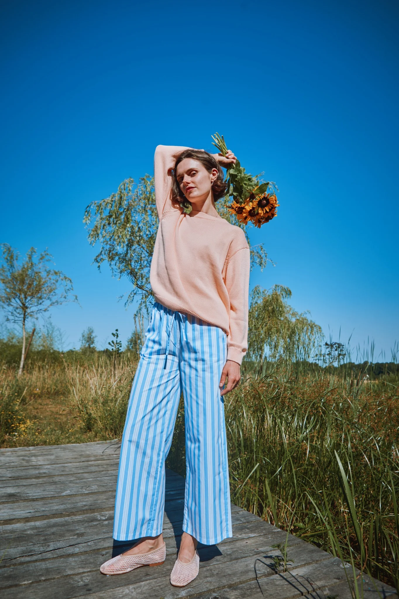 Pantalon Cerise Rayures Larges – Image 2