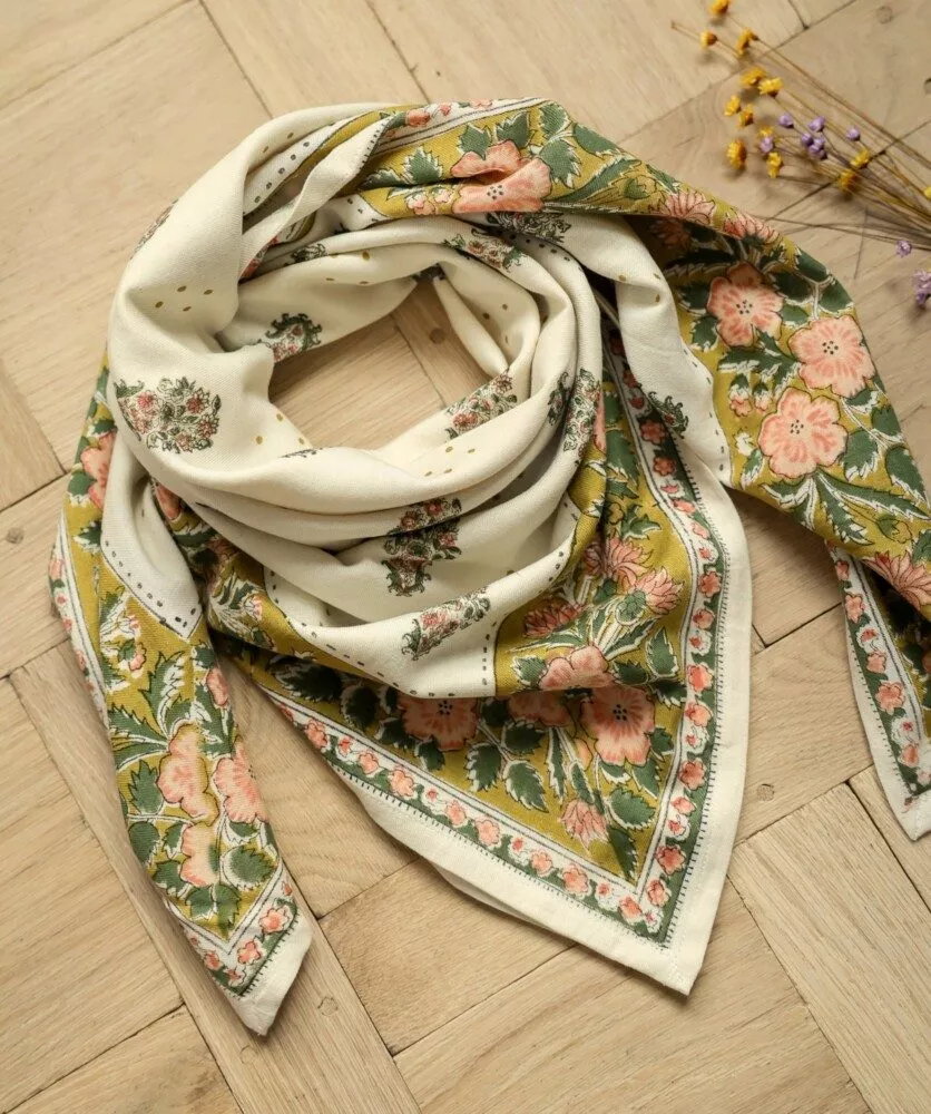 Grand Foulard Balkan Ecru