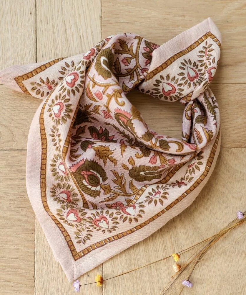 Petit Foulard Mina Rose Poudre