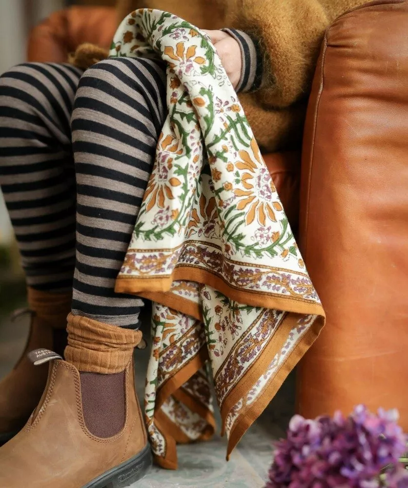 Grand Foulard Palmyre Caramel Beurre Salé