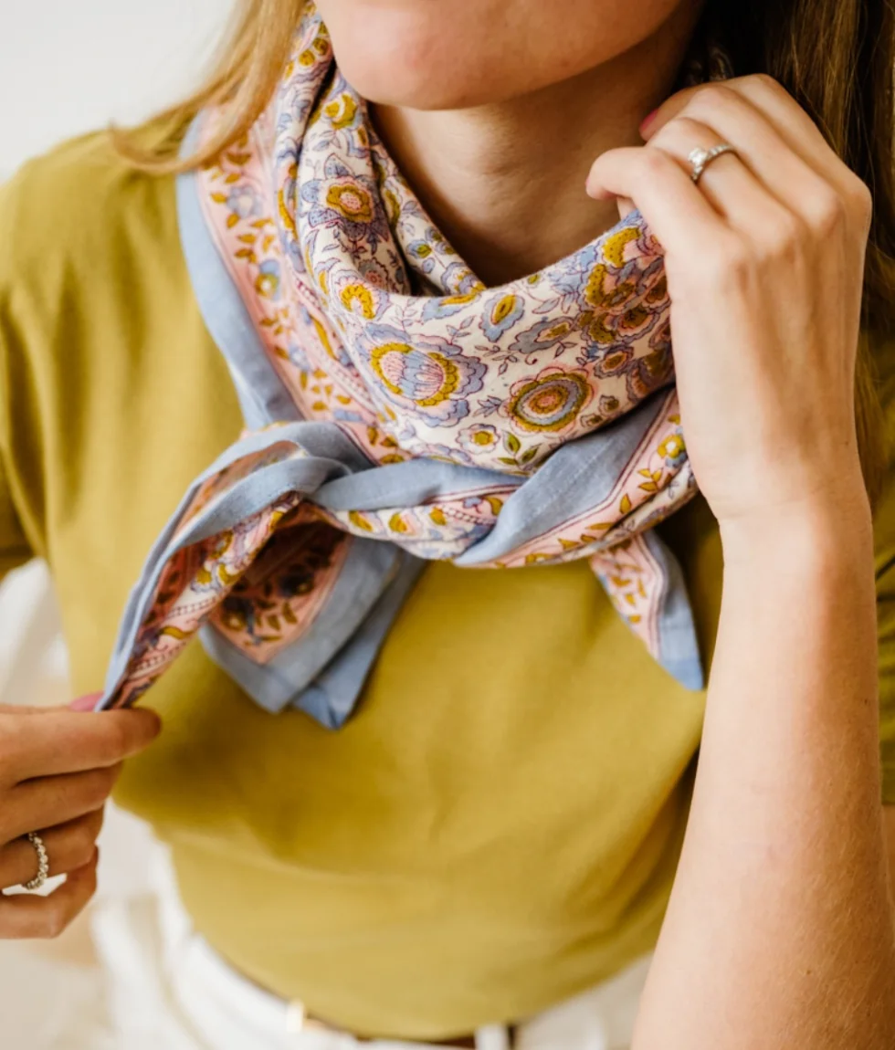 Grand Foulard Garda Bleuet