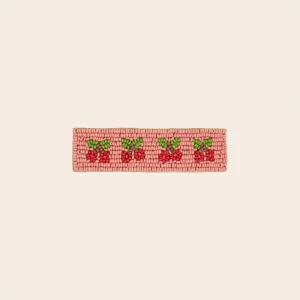 barrette perles roses cerises emile et ida